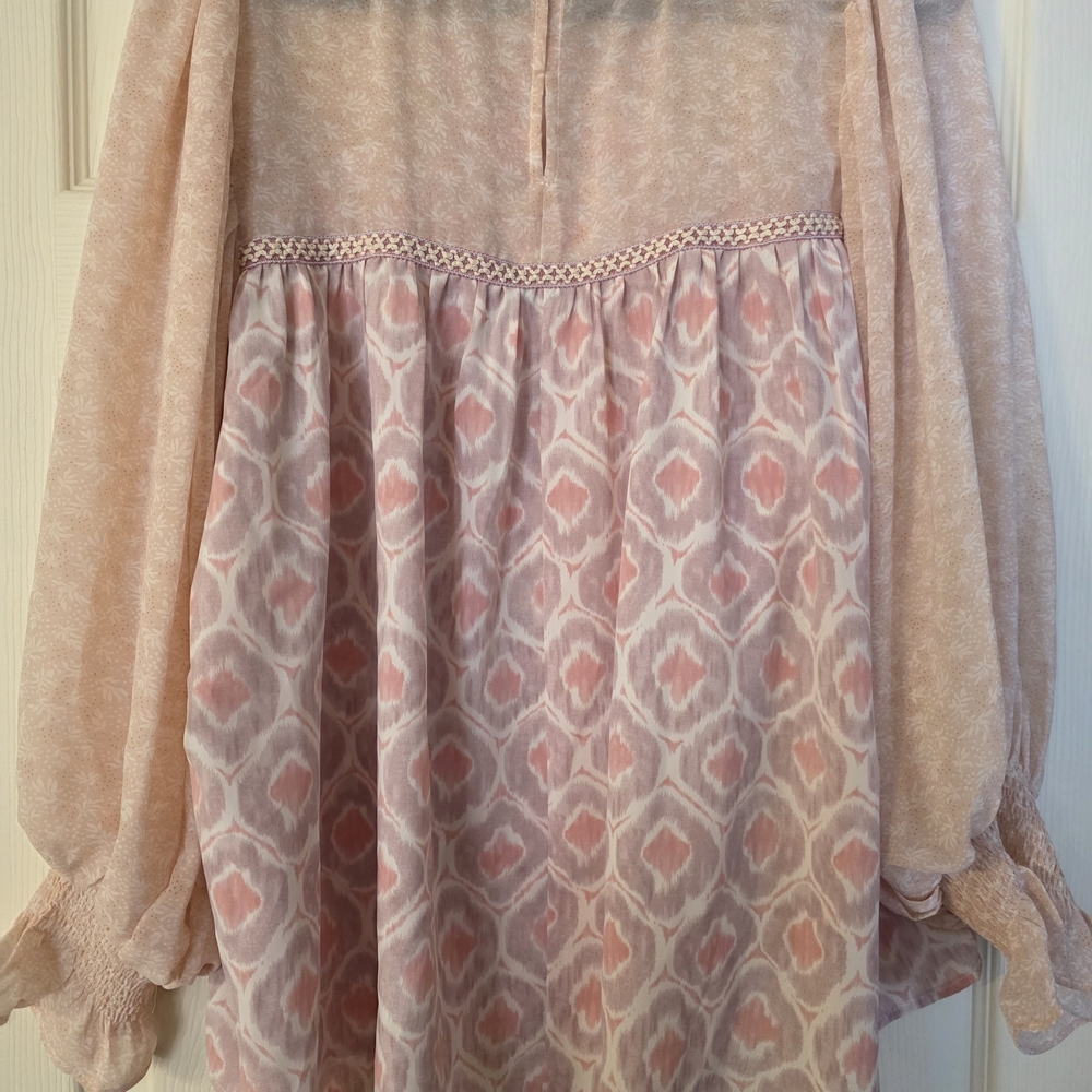 Entro Pink and Cream Patterned Blouse - Picture 3 of 3